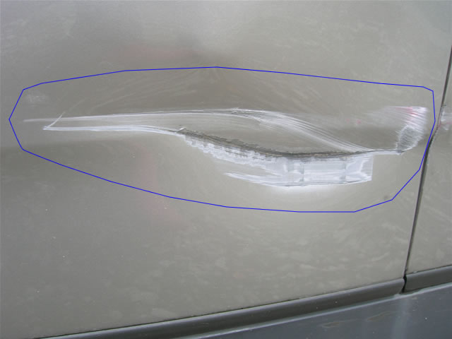 車のドアの傷 凹みの修理 車検研究